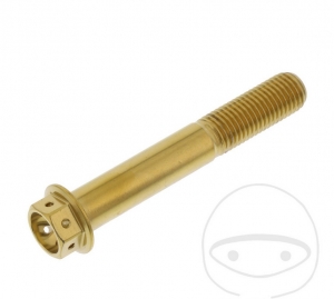 Parafuso com tampa hexagonal Pro Bolt M10 x 1.25 x 65 mm em aço inoxidável A4 Racing dourado - JM