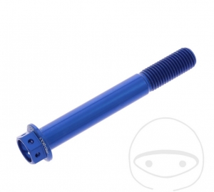 Parafuso com tampa hexagonal Pro Bolt M10 x 1.25 x 75 mm em alumínio na cor azul para motocicletas de corrida - JM