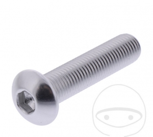 Parafuso de cabeça bombada Pro Bolt M10 x 1,25 x 45 mm alumínio prateado - JM