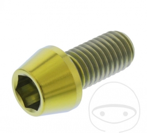 Parafuso de cabeça cônica redonda Pro Bolt M10 x 1.50 x 20 mm em aço inoxidável A4 dourado - JM