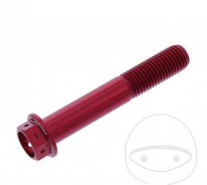 Parafuso de cabeça hexagonal Pro Bolt M10 x 1.25 x 60 mm em alumínio vermelho de corrida - JM