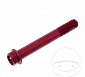 Parafuso de cabeça sextavada Pro Bolt M10 x 1.25 x 75 mm alumínio Racing vermelho - JM