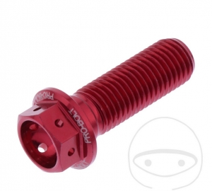 Parafuso tampa hexagonal Pro Bolt M10 x 1.25 x 30 mm alumínio corrida vermelho - JM