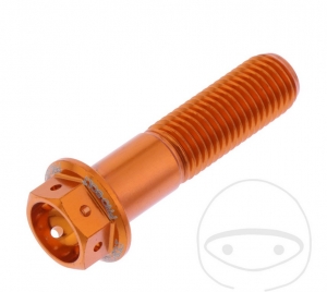 Parafuso tampa hexagonal Pro Bolt M10 x 1.25 x 40 mm alumínio corrida laranja - JM