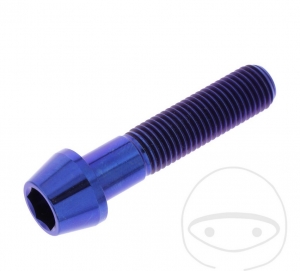 Parafuso tampa redonda cônica Pro Bolt M10 x 1.25 x 45 mm aço inoxidável A4 azul - JM