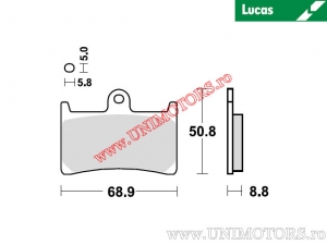 Pastiglie freno anteriori - MCB616 organiche - Lucas TRW