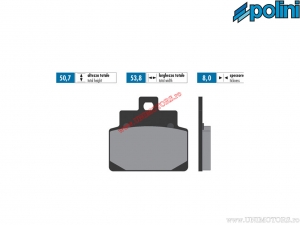 Pastiglie freno anteriori sinterizzate (53,8x50,7x8mm) - 1742028.F - Polini
