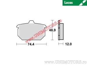 Pastiglie freno posteriori - MCB527 organiche - Lucas TRW