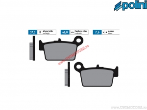 Pastiglie freno posteriori originali (66x37x7,6mm) - Polini