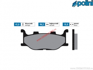 Pastiglie freno posteriori originali (94,2x41x10mm) - 1740019.S - Yamaha Majesty 400 H2O 4T E3 ('09-'11) - Polini