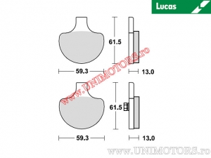 Pastilhas de freio dianteiras - MCB548 orgânicas - Lucas TRW