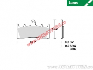 Pastilhas de freio dianteiras - MCB659 orgânicas - Lucas TRW