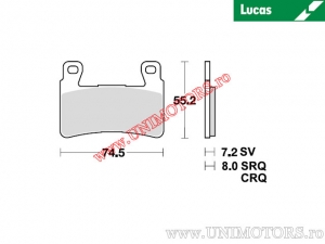 Pastilhas de freio dianteiras - MCB703 orgânicas - Lucas TRW