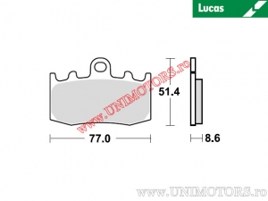 Pastilhas de freio dianteiras - MCB748SRT sinterizadas SRT - Lucas TRW