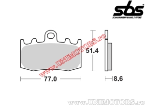 Pastilhas de freio dianteiras - SBS 796HS (metálicas / sinterizadas) - (SBS)