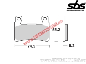 Pastilhas de freio dianteiras - SBS 860HS (metálicas / sinterizadas) - (SBS)