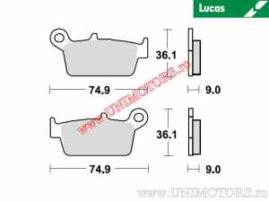 Pastilhas de freio traseiras - MCB665 orgânicas - Lucas TRW