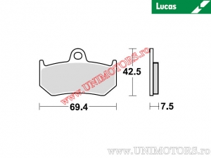 Pastilhas de freio traseiras - MCB797SH sinterizadas SH - Lucas TRW