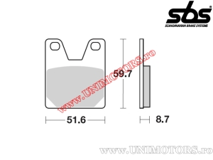 Pastilhas de freio traseiras - SBS 733RQ (tecnologia de carbono) - (SBS)