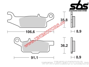 Pastilhas de freio traseiras - SBS 851SI (metálicas / sinterizadas) - (SBS)