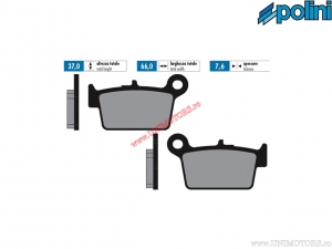 Pastilhas de freio traseiras sinterizadas (66x37x7,6mm) - Polini