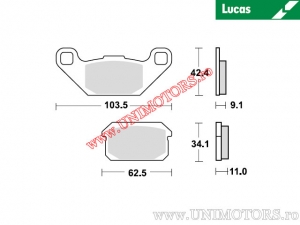 Pastillas de Freno Traseras - MCB805SI Sinterizadas SI - Lucas TRW