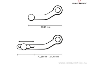 Pedala schimbator din aluminiu culoare negru-argintiu - BMW R 1200 R/RS ('14-'18) / R 1250 R/RS ('18-) - SW-Motech