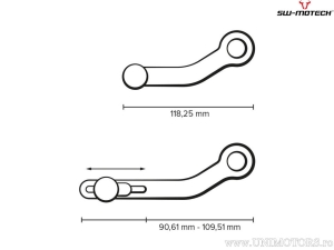 Pedala schimbator din aluminiu culoare negru-argintiu - Yamaha XSR700 / XT / MT-07 / Tracer - SW-Motech