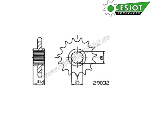 Piñón delantero Aprilia Dorsoduro 750 / Shiver 750 / Shiver 900 / Caponord 1200 / Dorsoduro 1200 - SJ 50-29032 - (Esjot)