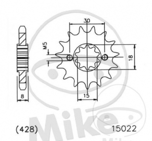 Piñón delantero Esjot - 13 dientes (paso 428) - Hercules ZX 50 ('95-'96) / Sachs ZX 50 ('96-'00) - JM