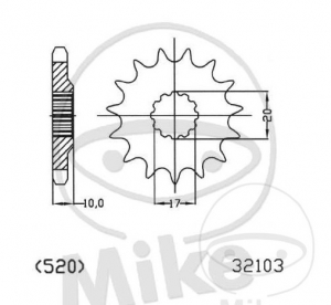 Piñón delantero Esjot - 13 dientes (paso 520) - Husqvarna CR 125 ('97-'14) / WR 125 ('02-'18) - JM