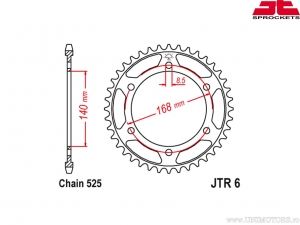 Piñón trasero BMW F 650 800 GS ('08-'12) / F 800 800 GS ('08-'18) / F 800 800 R ('09-'18) - JTR 6 - JT