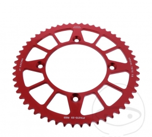 Piñón trasero JTA215.55 RED (paso 420) - Honda CR 80 R - RB 19 pulgadas / CR 85 R - RB 19 pulgadas / CRF 150 RB 19/16 pulgadas