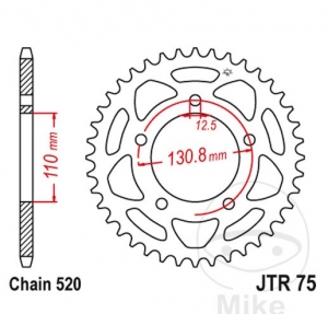 Piñón trasero JTR75.43 (paso 520) - BMW S 1000 RR / 1000 R ABS / 1000 R ABS DDC / S 1000 R ABS DTC / 1000 RR ABS / RR Pro - JM