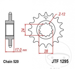 Pignon avant JTF1295.13 (pas 520) - Honda CBR 600 F - JM