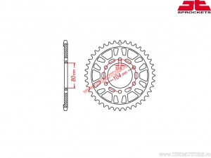 Pignon en aluminium pour couronne arrière Kawasaki Z 1000 / ZX-10R 1000 Ninja / ZX-6R 600 Ninja / ZX-7R 750 Ninja - JTA 1489 - 