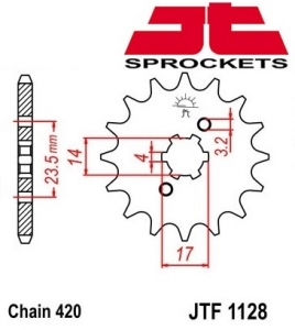 Pignone anteriore 12 denti passo catena 420 - Aprilia RS / RX ('06-'13) / Derbi GPR Racing / Senda DRD / Racing / X-Race 2T LC 5