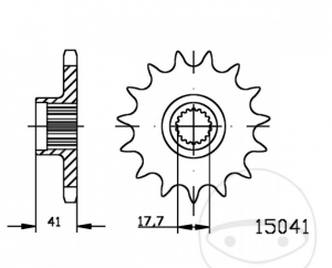 Pignone anteriore Esjot - 19 denti (passo 428) - Adly/Herchee ATV 50 / 50 VG / 50 VS / Aeon Revo 50 Mini / Polaris Predator 50 2