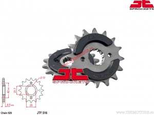 Pignone anteriore Kawasaki EL 250 Eliminator / KLR 250 / KLR 600 / KLX 250 S / ZZR 250 / Suzuki GS 500 - JTF 516RB - JT