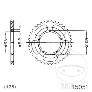 Pignone posteriore Esjot nero - 49 denti (passo 428) - MZ/MUZ SM 125 / SM 125 Cup Replica / SM 125 Gangsta / SX 125 - JM