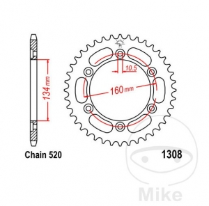 Pignone posteriore JTR1308.45 (passo 520) - Honda CBR 1000 RR-R Fireblade SP ABS / RRS Fireblade Edition / S Fireblade SP - JM