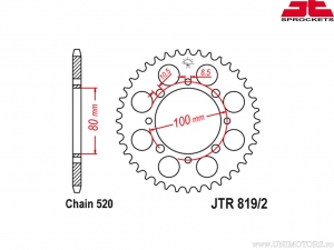 Pignone posteriore Suzuki GN 250 / GT 250 / GZ 250 Marauder / RG 250 Gamma / TU 250 X Volty- JTR 819/2 - JT