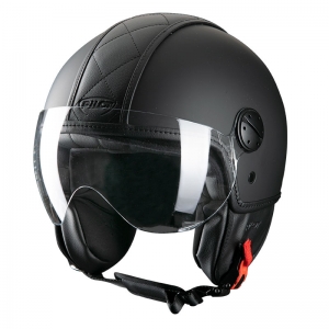 PILOT - Kask otwarty PELLE, czarny [M]