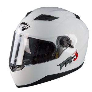 PILOT - Kask pełnotwarzowy FR3 (z okularami przeciwsłonecznymi), biały [XL]