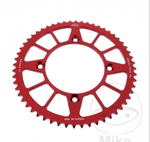 Pinhão traseiro JTA215.56 VERMELHO (passo 420) - Honda CR 80 R - RB 19 polegadas / CR 85 R - RB 19 polegadas / CRF 150 RB 19/16