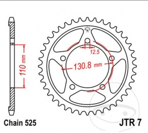 Pinhão traseiro JTR7.44 (passo 525) - BMW S 1000 RR / R ABS / R ABS DDC-DTC / S 1000 RR / XR ABS DTC-ESA - JM