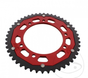 Pinion spate Dual ZF - 50 dinti (pas 420) - Beta RR 50 Enduro Farbe Rot - Weiss - Racing - Sport - JM