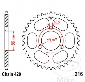 Pinion spate JTR216.36 (pas 420) - Honda NSR 50 S ('89-'96) - JM