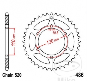 Pinion spate JTR486.44 (pas 520) - Kawasaki KLE 300 C Versys X ABS /  250 R EX / 250 SL /  250 SL ABS - JM