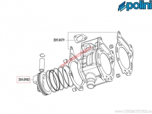 Pistão 4T (diâmetro 77mm) - Aprilia Atlantinc 300 / Piaggio Beverly 300 ie Tourer / Vespa GTS / GTV 300 4T E4 ('17-'20) - Poli